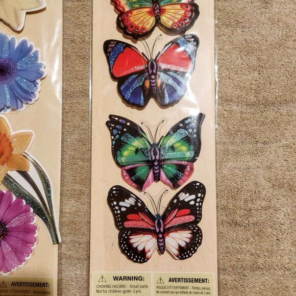 x2 Crafter's Square Stickers Autocollant Butterflies & Flowers Large Bundle lot - Picture 11 of 16